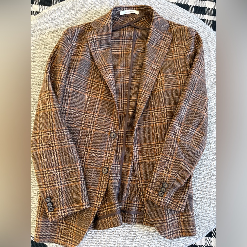 Tagliatore Brown Checkered Blazer Size 36 (EU 46)